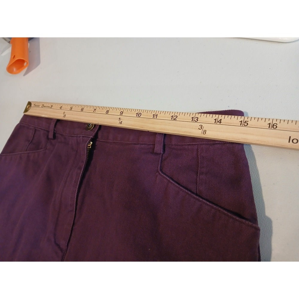 Christopher & Banks Purple Cotton Twill Midi Skirt Womens 10 Plum Straight Vent - Picture 7 of 11